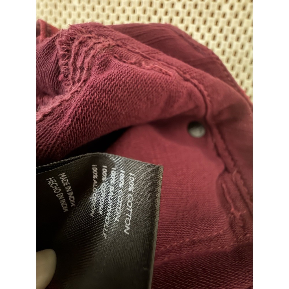 Free People Stay Awhile Jeans Sz 0 Carpenter Barrel Leg Pants Maroon Mulberry - Picture 7 of 12
